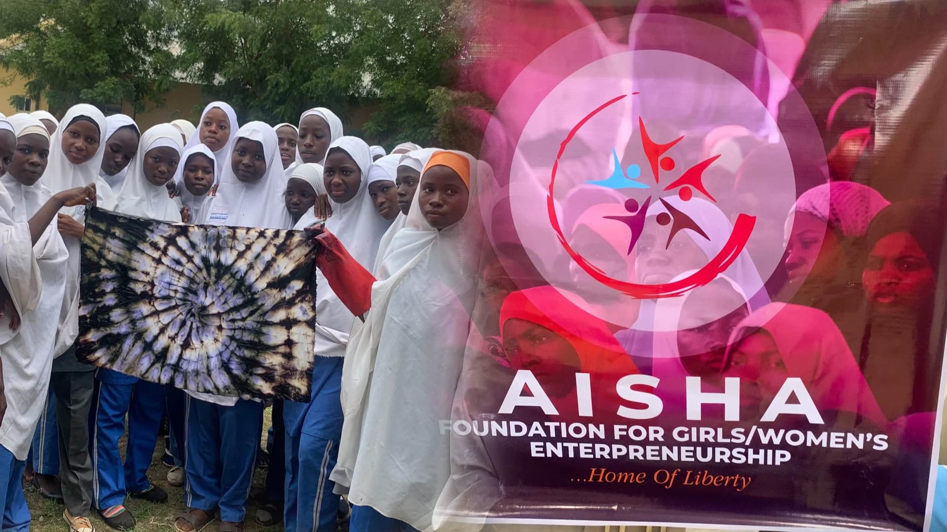 Some of the girls we trained on baking and tie&dye from different school